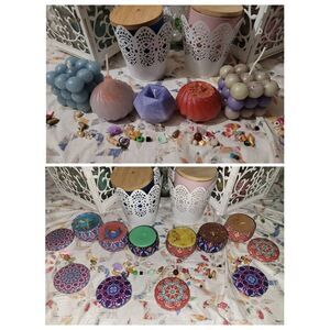 Set of 4 medium or 6 small tin handmade candles